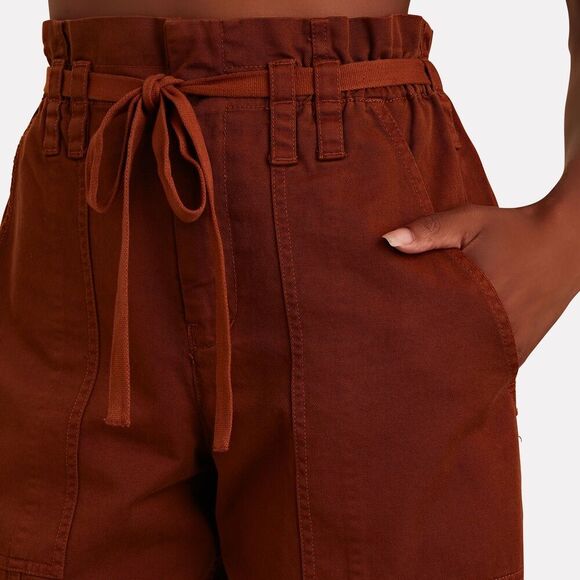 A.L.C. Augusta Belted Paperbag Cargo Pants Red-Drk Size 6 - Picture 3 of 12